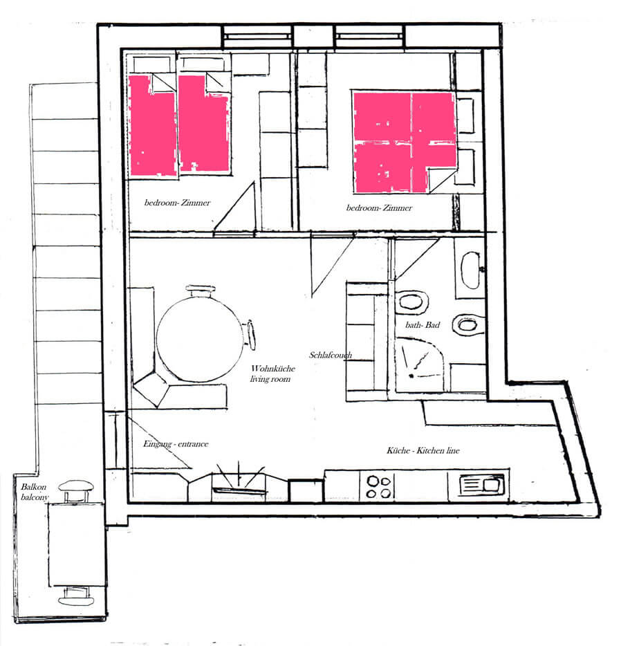 Grundriss Wohnung West 2